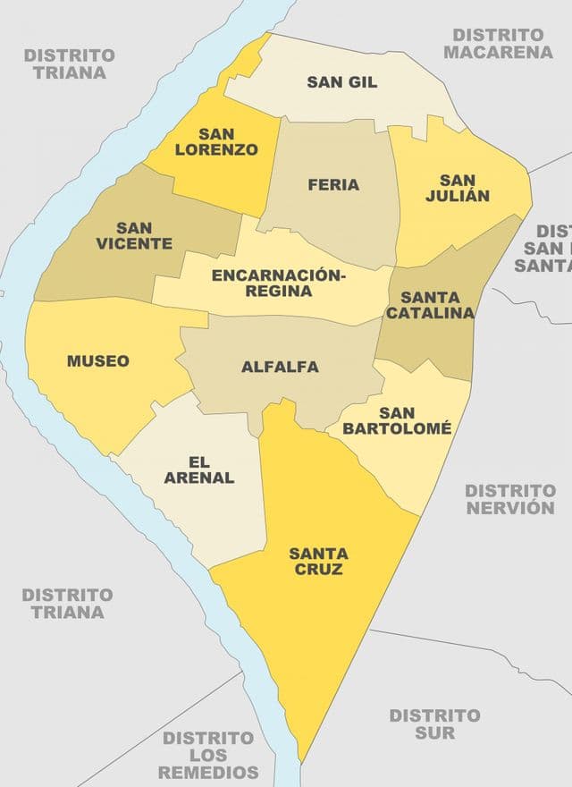 Mappa dei quartieri di Siviglia