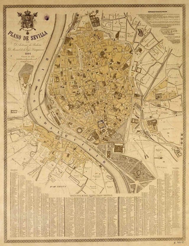 Mappa storica di Siviglia