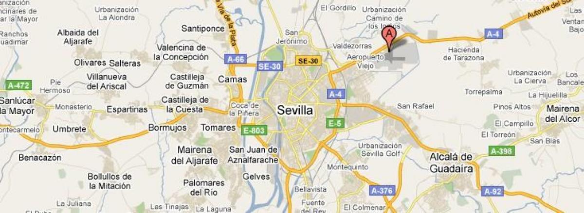 Mappa degli aeroporti di Siviglia
