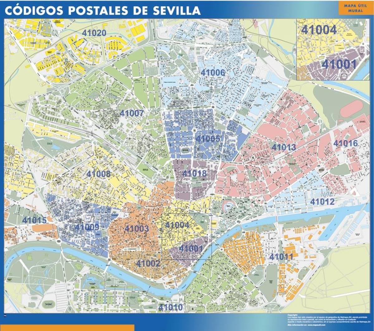 Mappa dei codici di avviamento postale di Siviglia